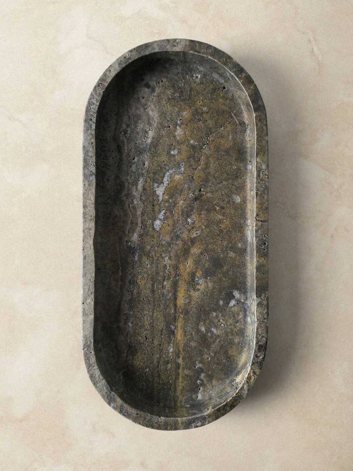 Plateau en travertin Milos pour la vente par Morfí Design