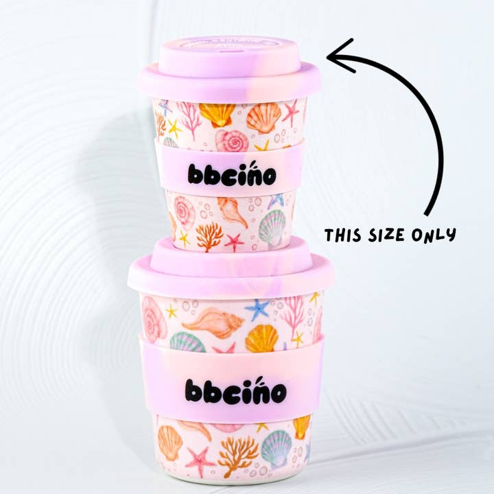 BBcino - Wholesale Drinking glass/cup – Kids & Baby - Shell, YEAH! Babycino Cup - 120ml (STRAW INCLUDED)2