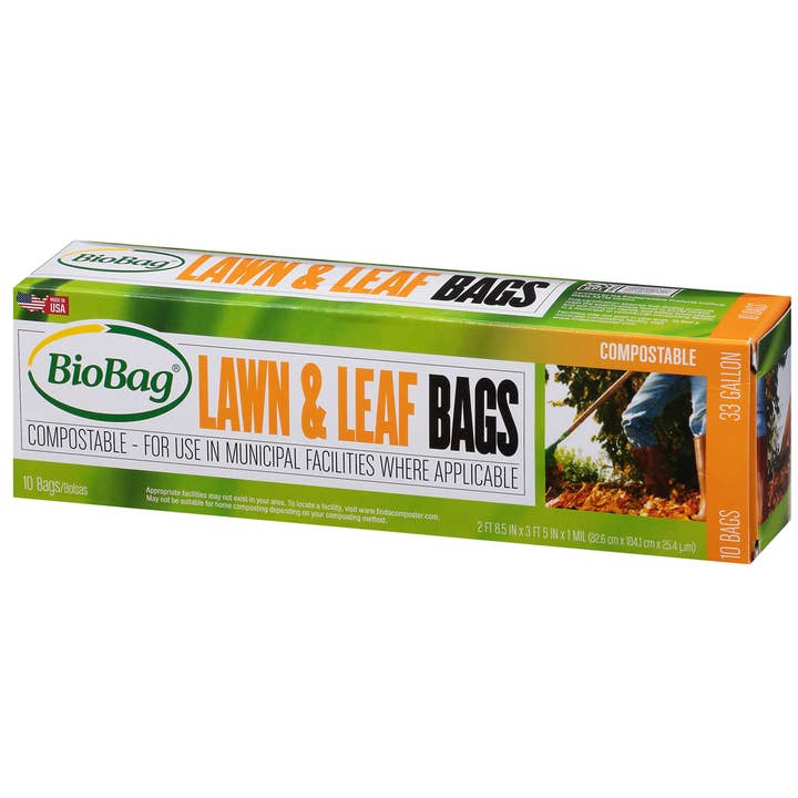 BioBag America Inc - Wholesale Garden Tool - BioBag 100% Lawn & Leaf Regular Bag 10-ct (120 total)