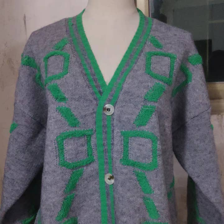 Rosa Clothing - Wholesale Cardigan - Women's - Monogram Knitted Fashion Cardigan4