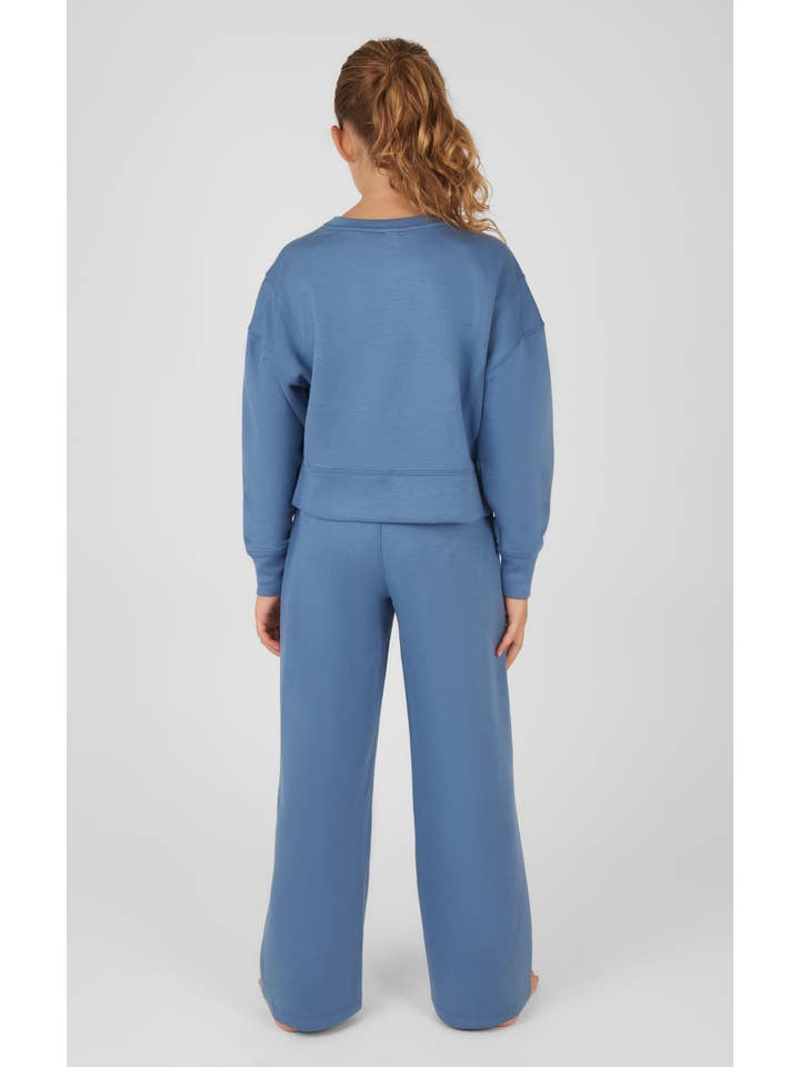 90 Degree by Reflex - Wholesale Top & Pant Set - Kids - Girls Everyday Scuba Side Slit Pullover and Pant - Set