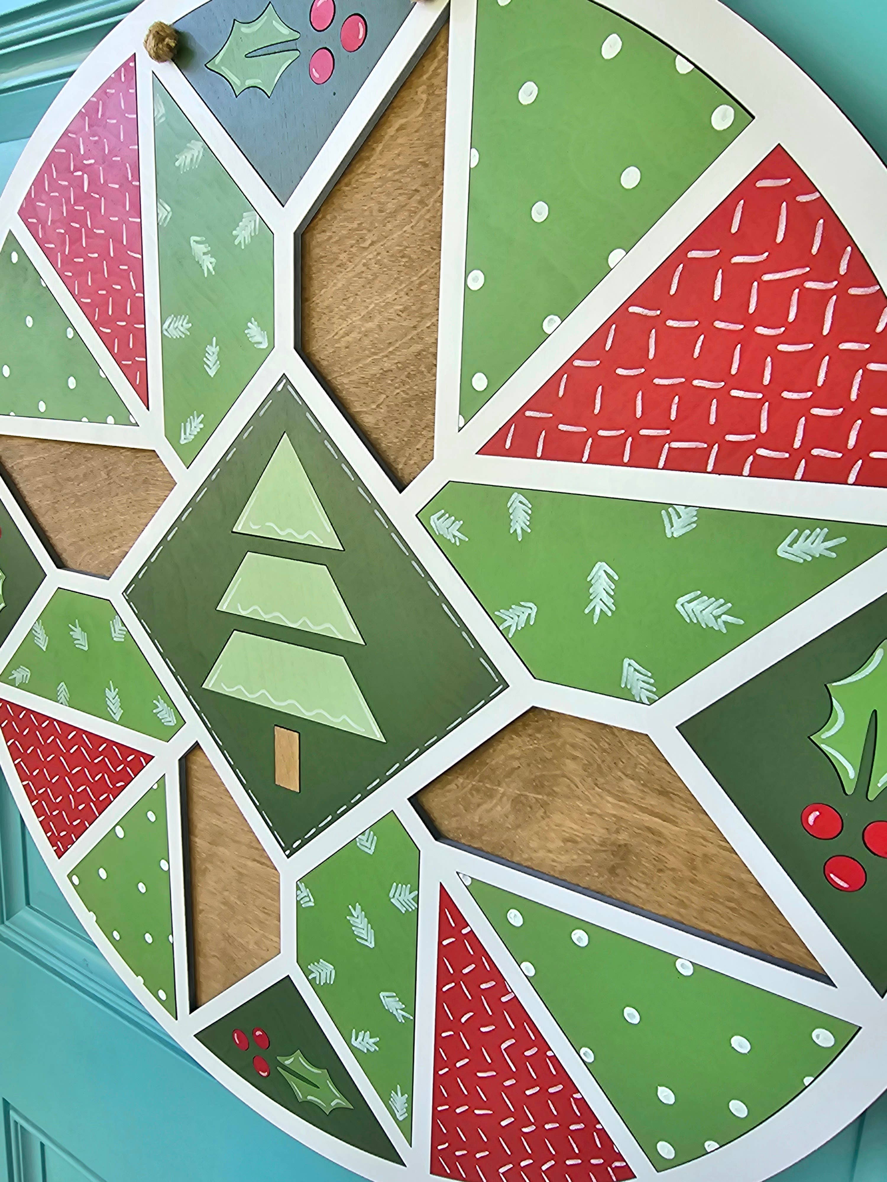 Teal Moon Creations - Wholesale DIY Craft Kit - DIY Christmas Doodle Barn Quilt Door Hanger1