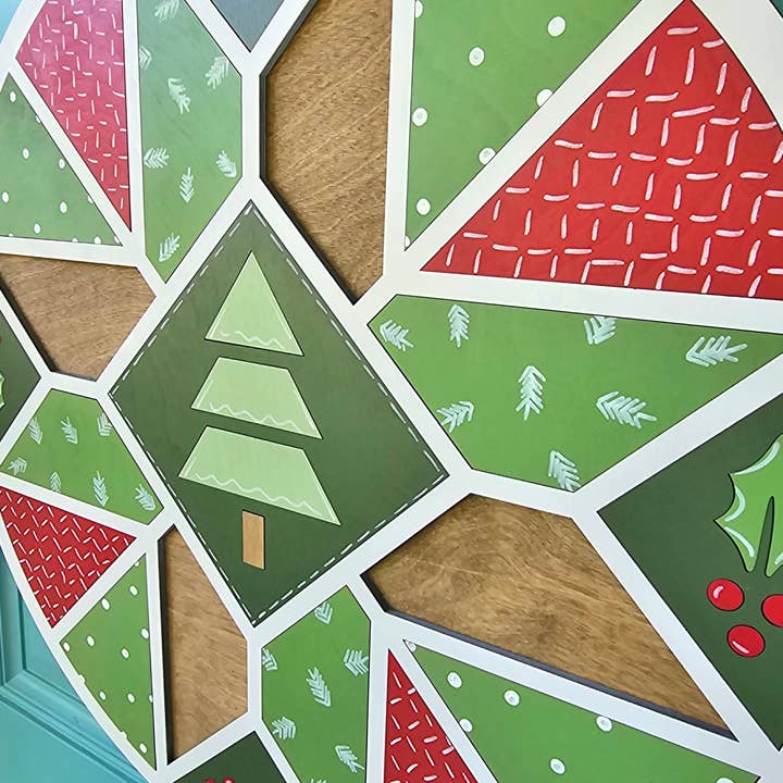 Teal Moon Creations - Wholesale DIY craft kit - DIY Christmas Doodle Barn Quilt Door Hanger1