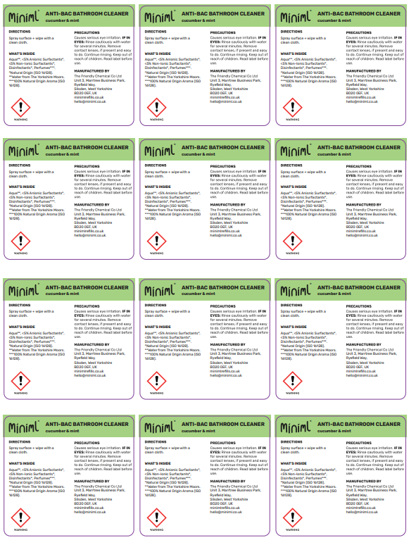 Miniml – wholesale Craft supplies – Miniml Safety Label Sheet - 12 x Labels (MIN217)23