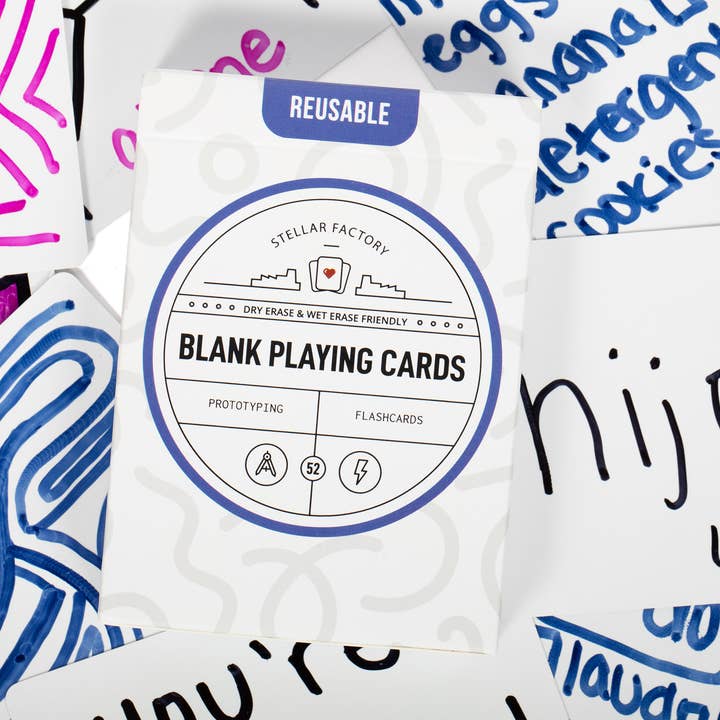 Stellar Factory - Wholesale Playing Cards - Reusable Blank Playing Cards - For Flashcards & more2