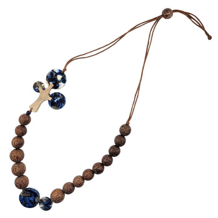 Blue Tree Bead Necklace for wholesale by This Side Up Designs
