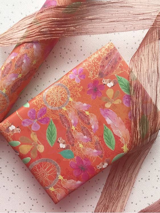 Dreaming dream catcher gift wrap for wholesale by Ruth Goodwin Designs