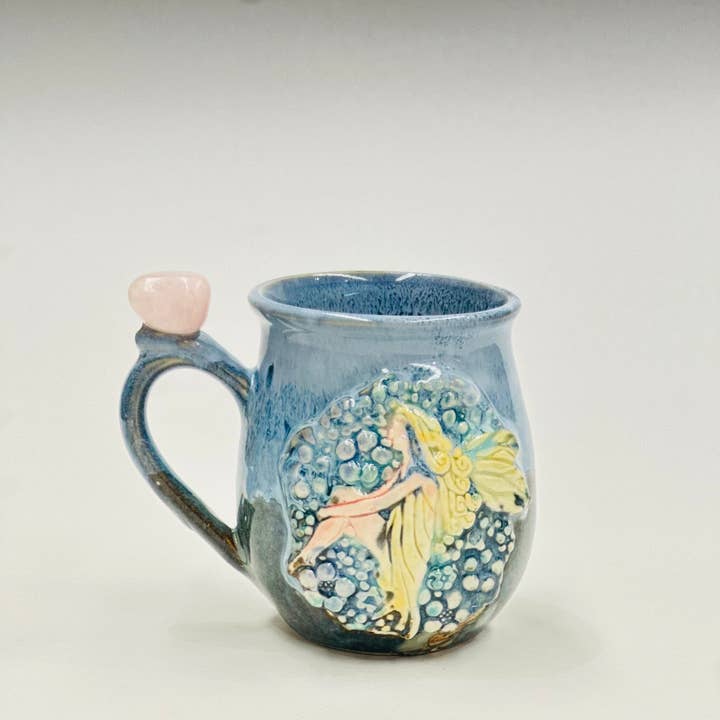 Carys Martin Ceramics - Wholesale Coffee Mug - Fairy Rose Quartz Crystal Mug7