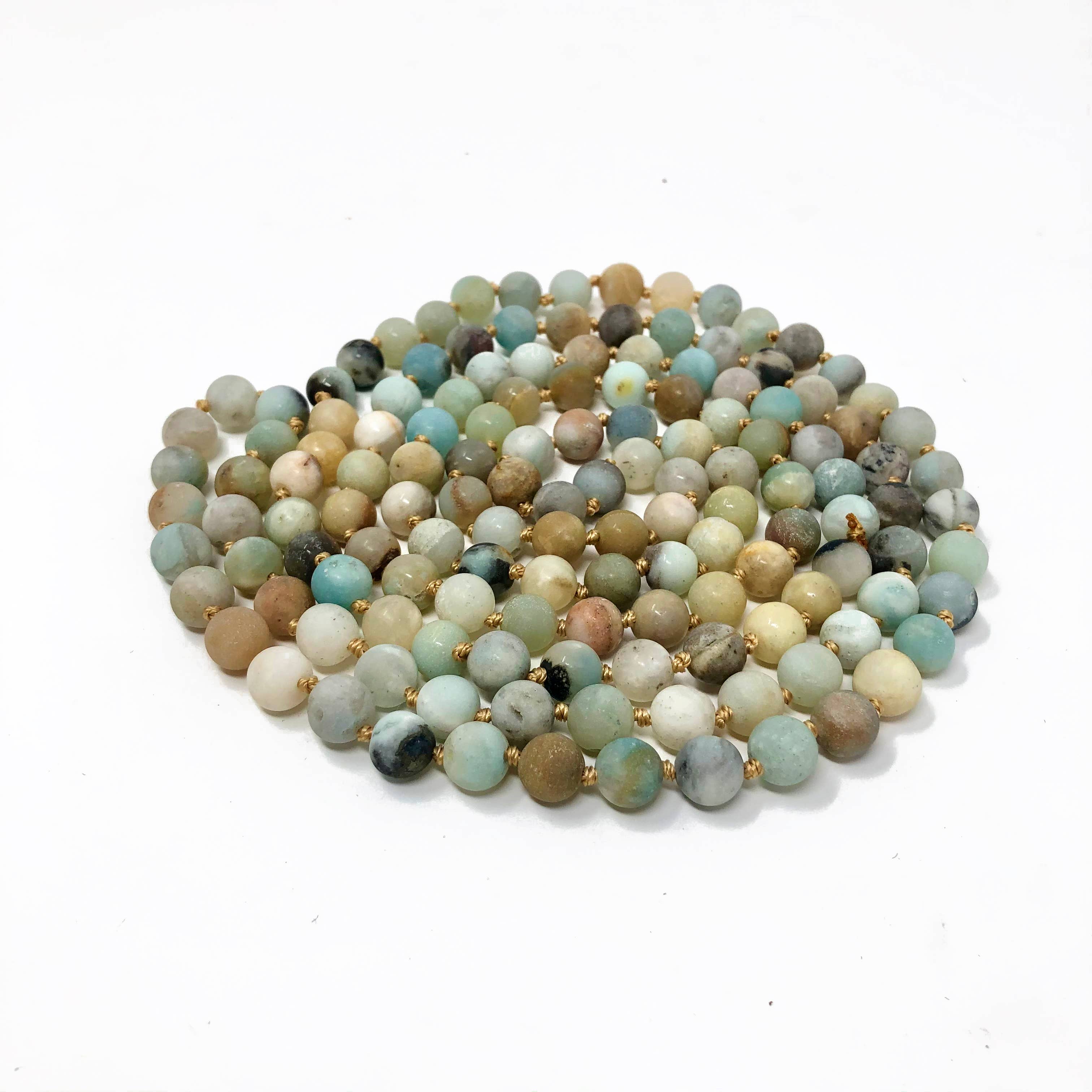 Jade Canyon - Wholesale Beaded/Pearl Necklace - Seafoam Amazonite Stone Necklace1