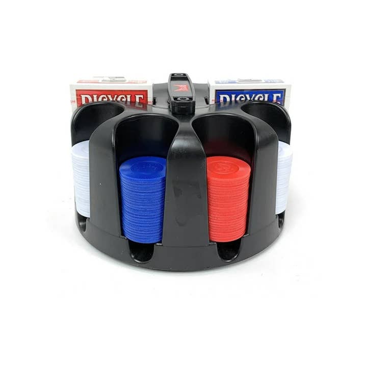 Cardshouse - Wholesale Card Game - Revolving Poker Chip Rack With Handle, 200 x Chips, 2 Decks4