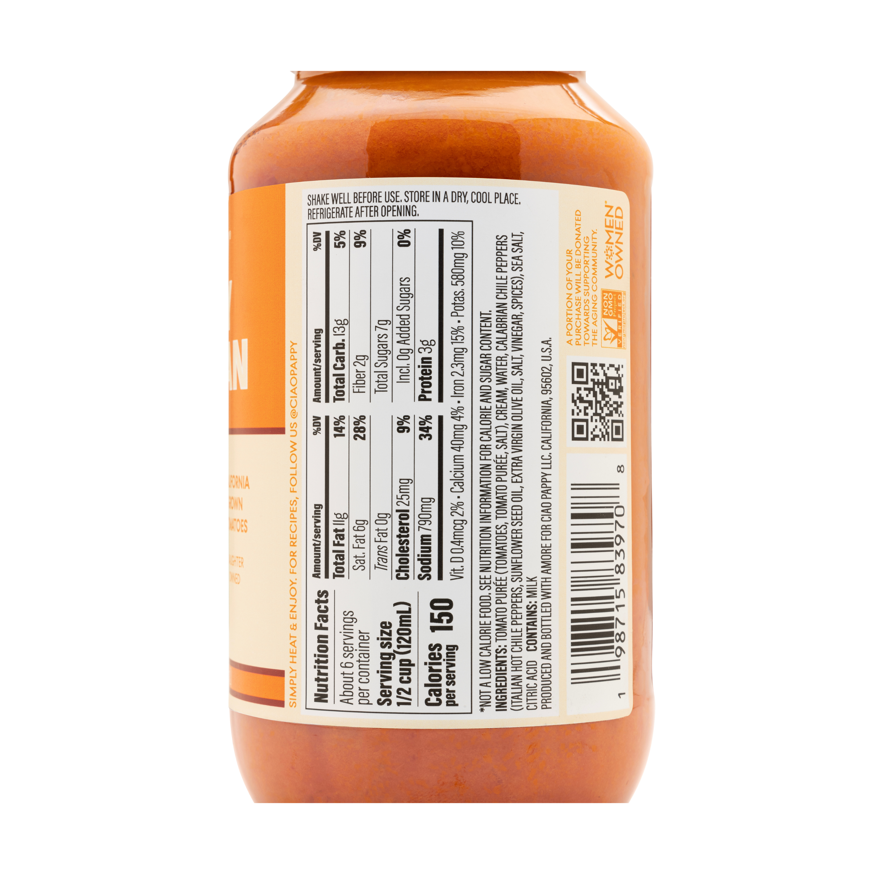 Ciao Pappy - Wholesale Pasta Sauce - Creamy Calabrian Marinara Pasta Sauce2