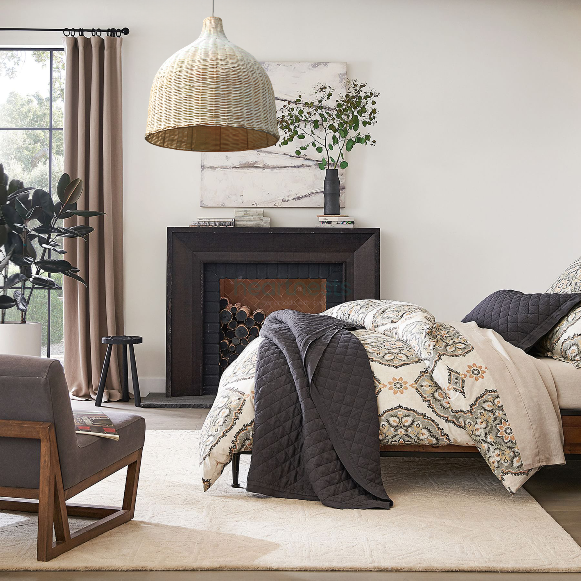 heartnests - Vendita all'ingrosso Lampadario/lampada a sospensione - Lampada a sospensione Baleria in rattan2