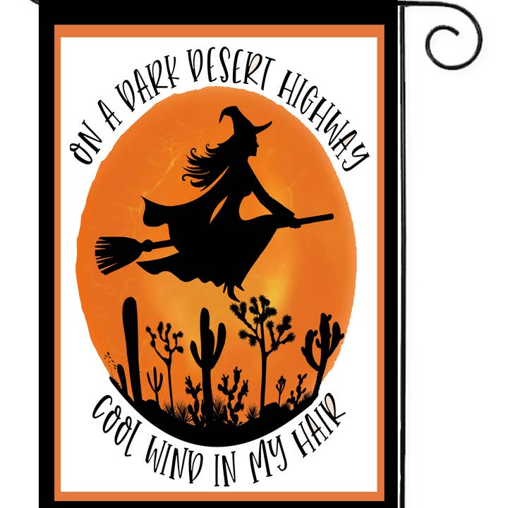 Happy Cow Lawn Decor - Wholesale Flag - Dark Desert Hwy Cool Wind my Hair Witch Garden Flag #G2567