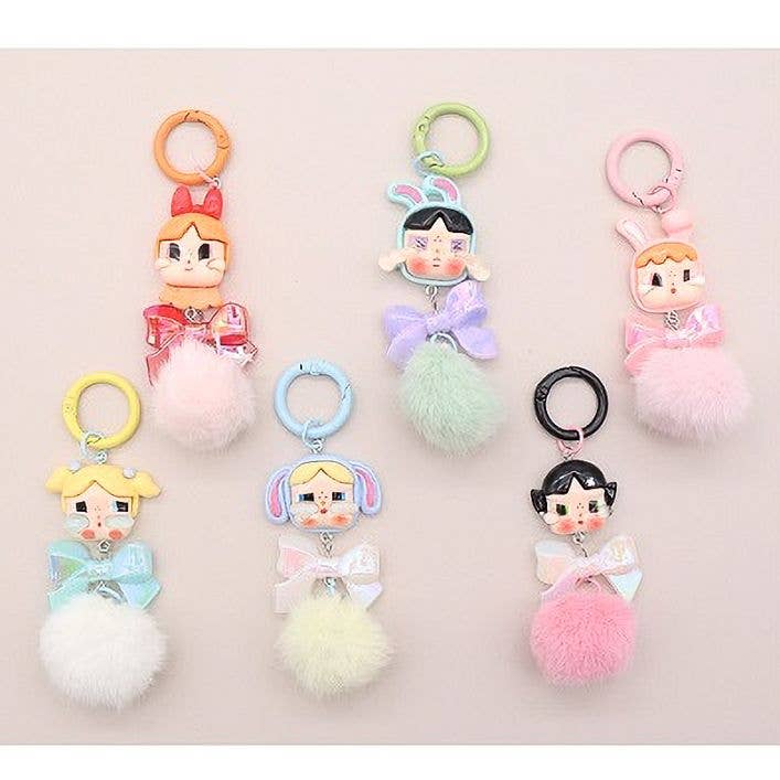 Diacly – wholesale Keychain – Unisex – 12pk cute girl Pompom Bag Charm Key Chain1