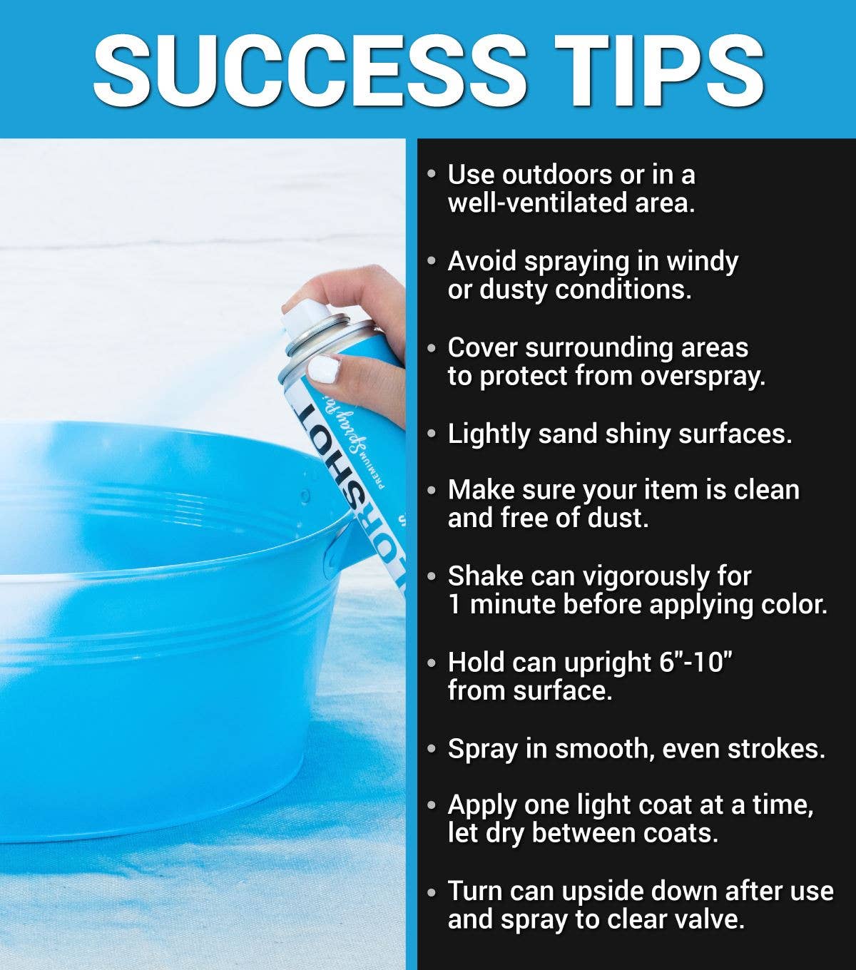 Ilovetocreate - Wholesale Paint Set - COLORSHOT Satin Spray Paint Splash (Medium Blue) 10 oz.6