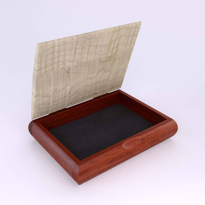 Mikutowski Woodworking - Venta al por mayor Joyero/organizador de joyas - Caja Tranquility de madera grabada con frases superventas31