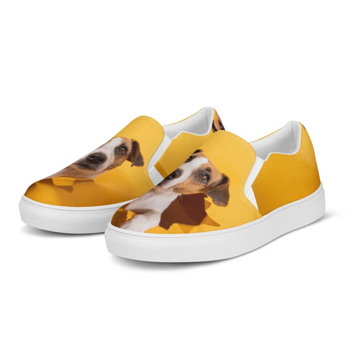 4legz - Wholesale Slip-on trainers – Women′s - Dog Break thru Yellow Women’s slip-on canvas shoes7