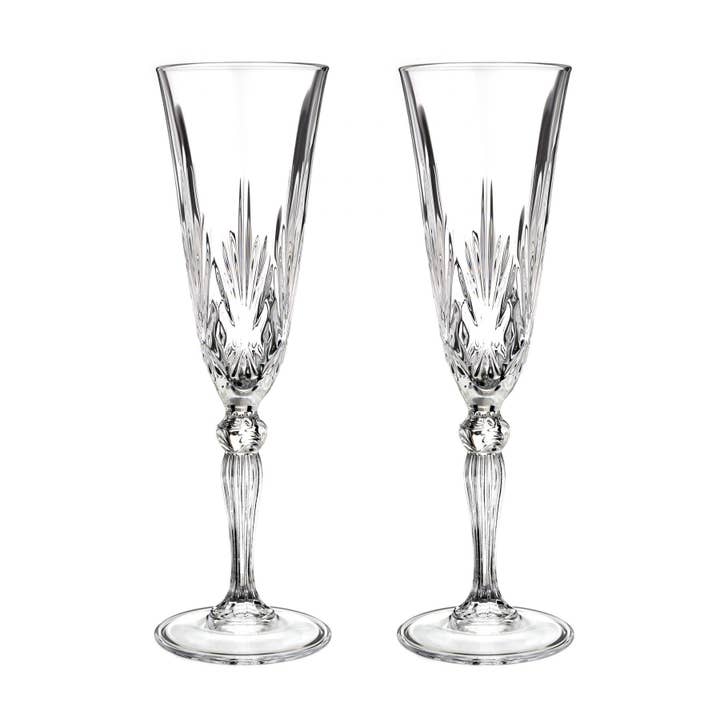 DIAMANTE – wholesale Champagne flute – Two Chatsworth Champagne And Prosecco Glasses