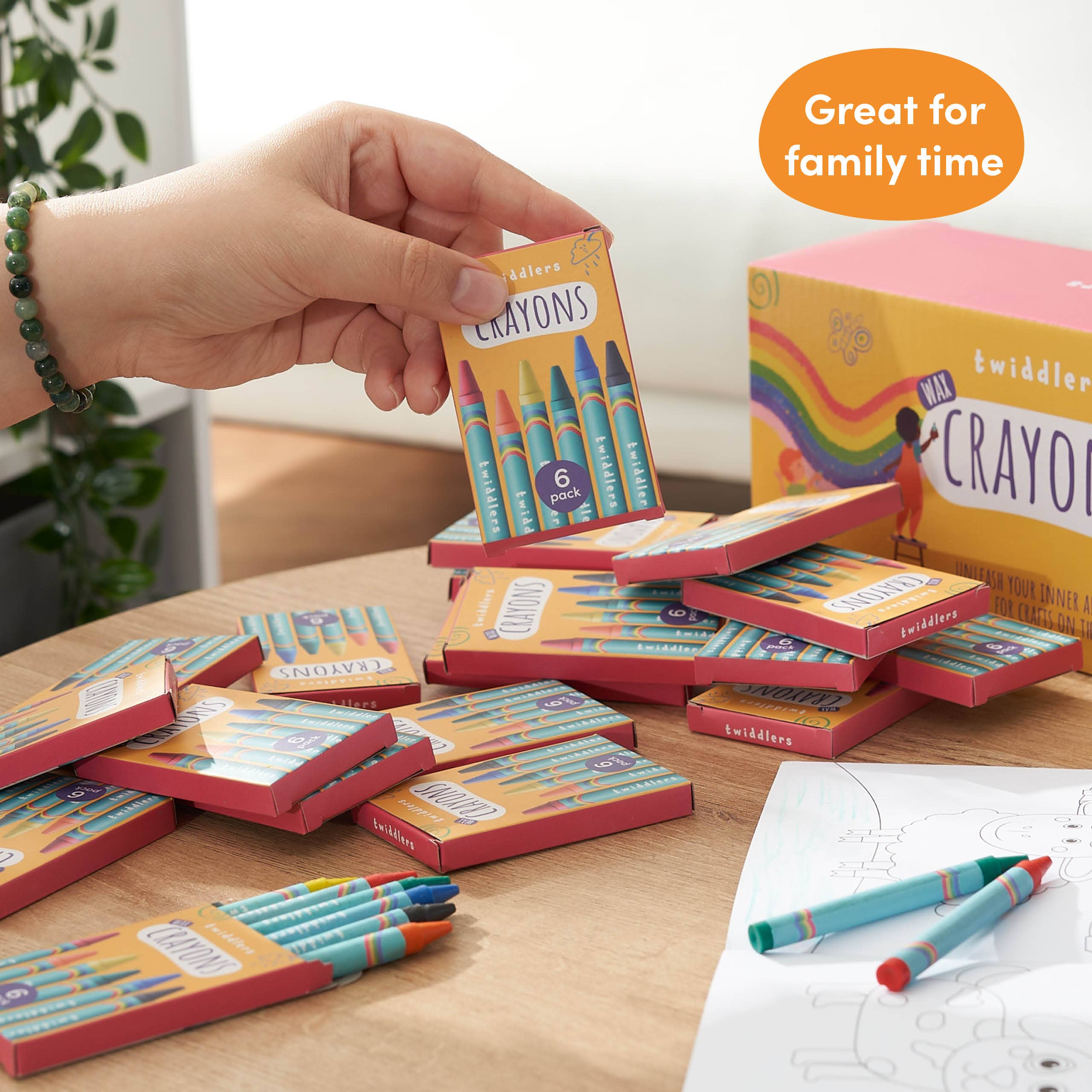 The Twiddlers - Vente Crayon – enfant et bébé - 50 boîtes de crayons de cire pour enfants, 6 crayons par boîte, X 300 2