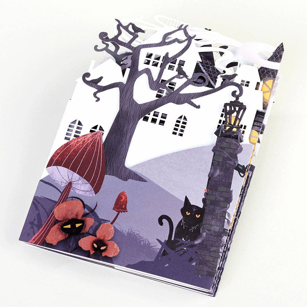 Lovepop Cards - Wholesale Halloween Card - Enchantingly Eerie Halloween Village Looooong Card 5x7"5