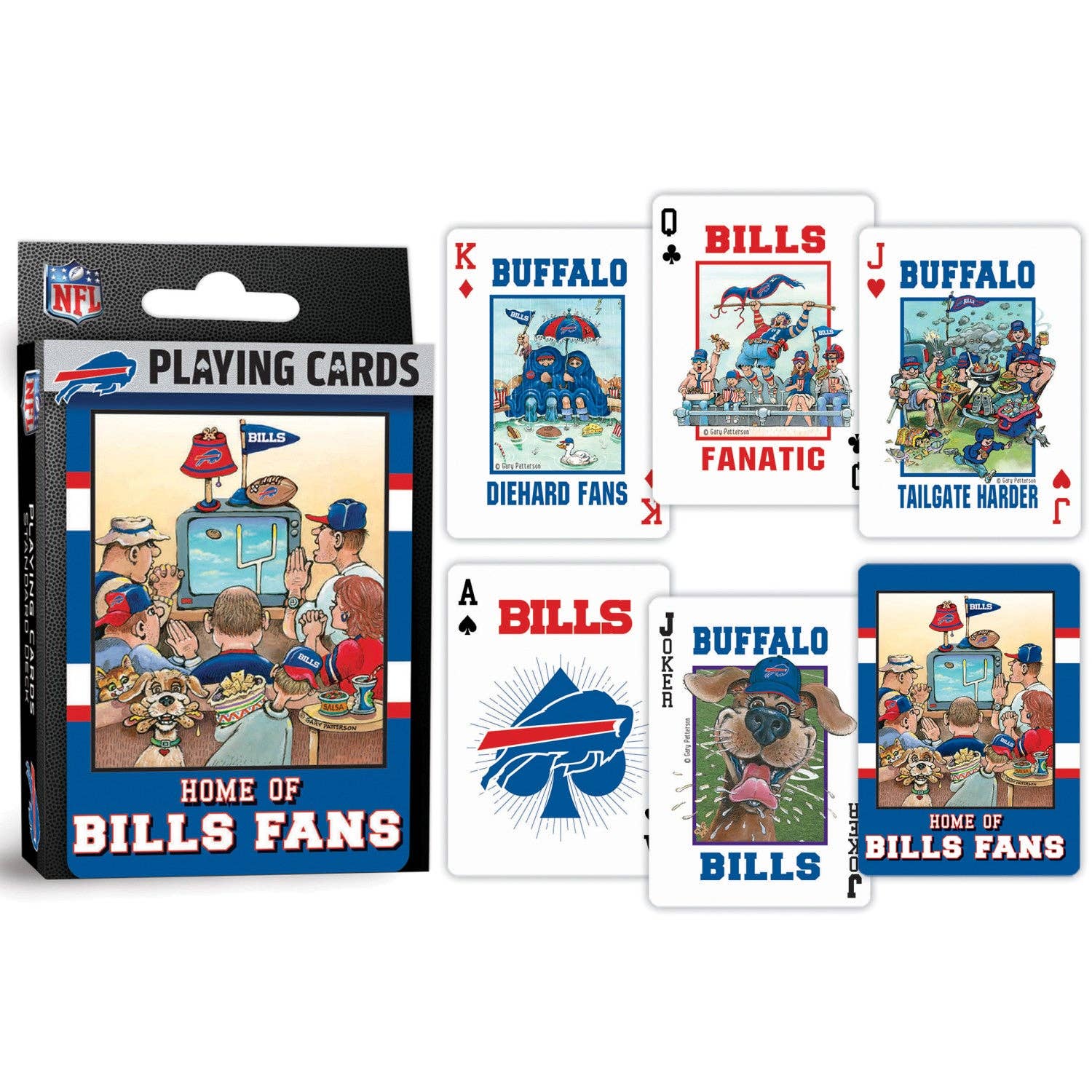 Masterpieces Puzzles - Vente Jeu de cartes - Cartes à jouer Buffalo Bills Fan Deck - Jeu de 54 cartes2