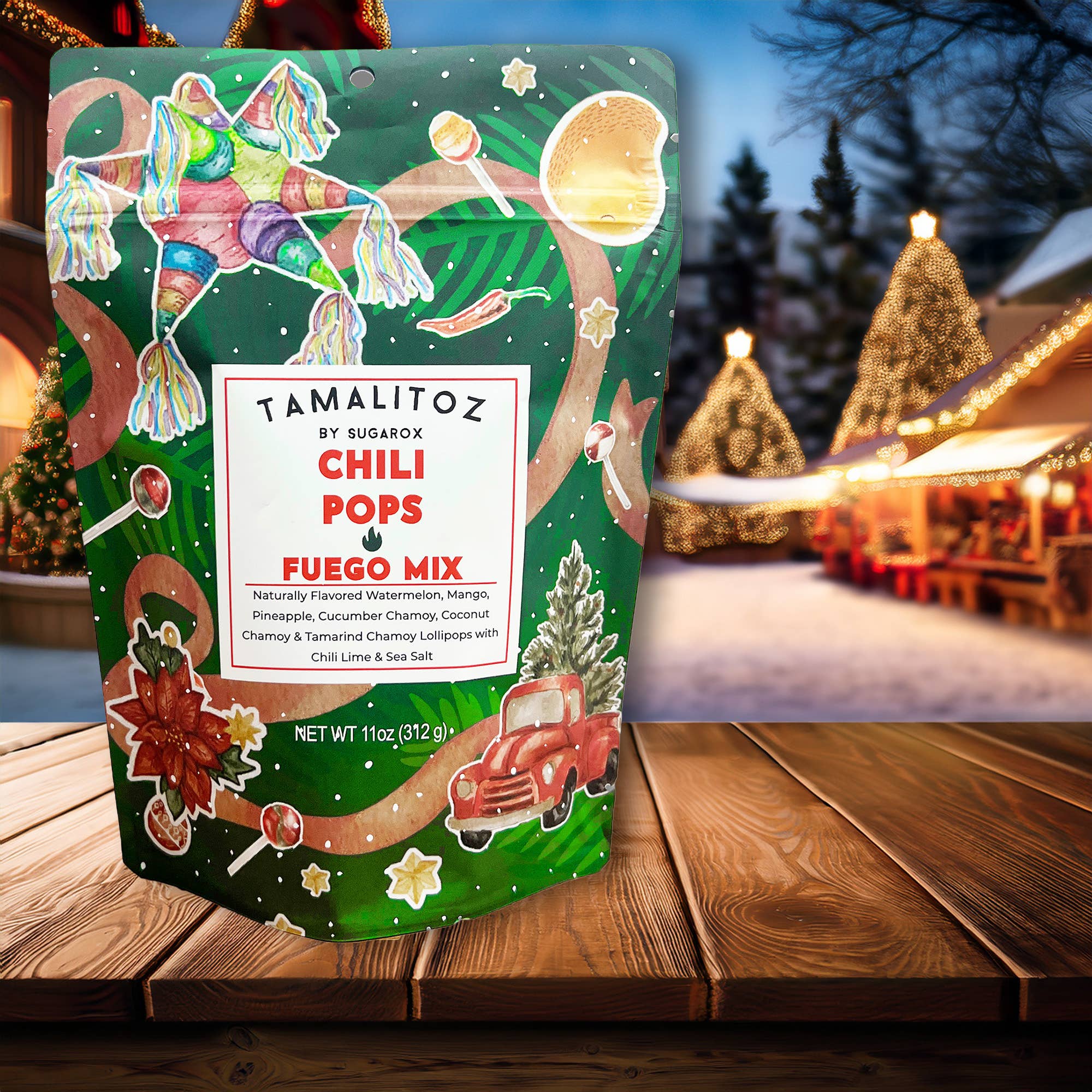 Sugarox Candy Studio LLC - Venta al por mayor Piruletas - Tamalitoz Chili Pops Fuego Edición Limitada de Navidad2