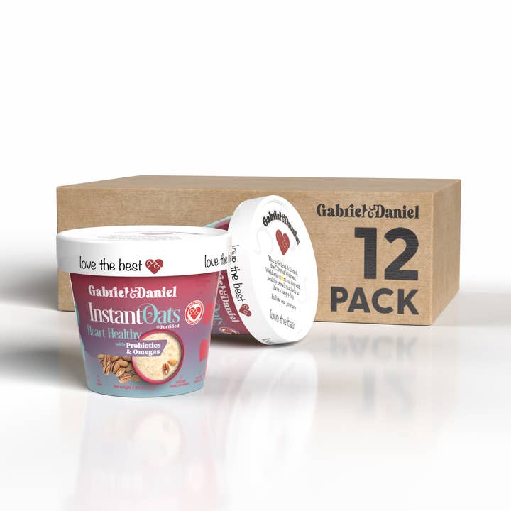 Organic SS Instant Oatmeal - Pecans & Almonds - 12 pack for wholesale by Gabriel & Daniel Wellness Oatmeals