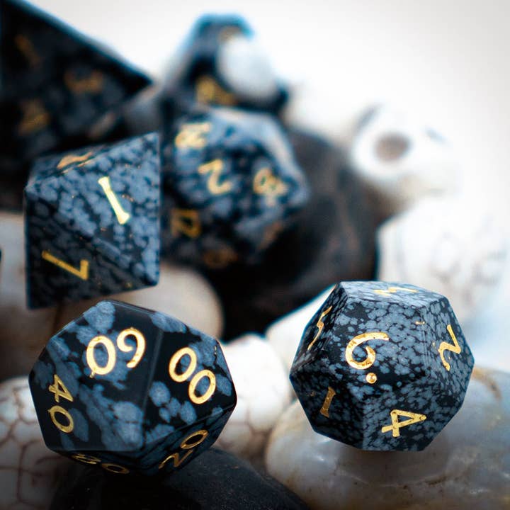 Geek Therapeutics - Wholesale Dice - Snowflake Gemstone Dice Set