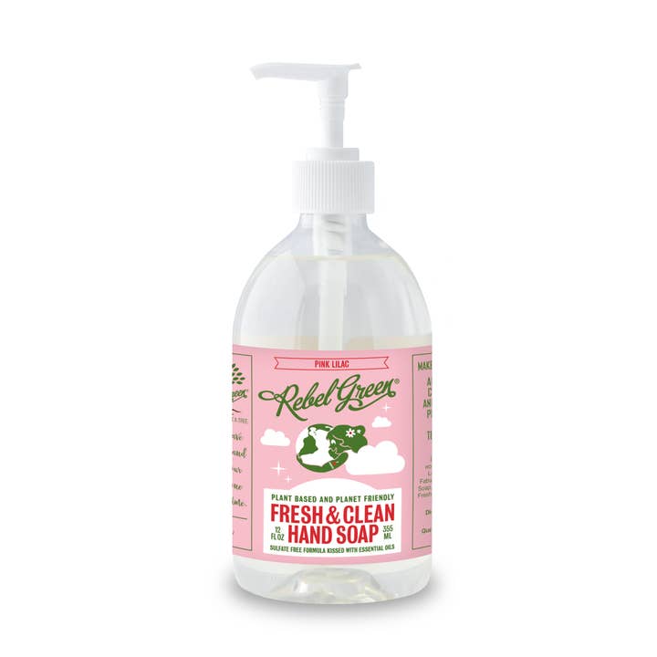 Rebel Green - Vente Savons/lotions pour les mains - Savon pour les mains - Pink Lilac 12oz (unité)