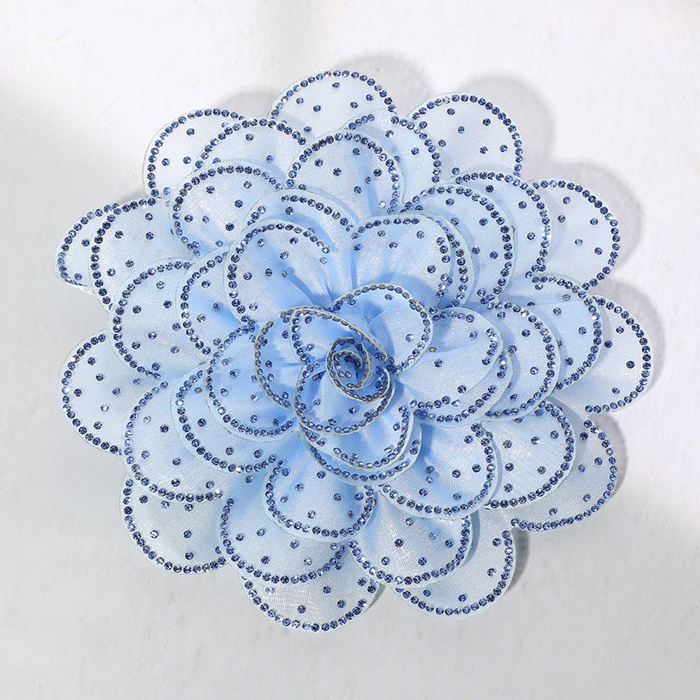 Sensibling Corp. - Venta al por mayor Broches - Broche / Pinza para el Pelo con Flor de Tela Adornada con Brillantes0