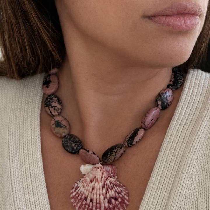 Bora Bora Scalloped Beaded Necklace for wholesale by Adorn by Alexandra Riley