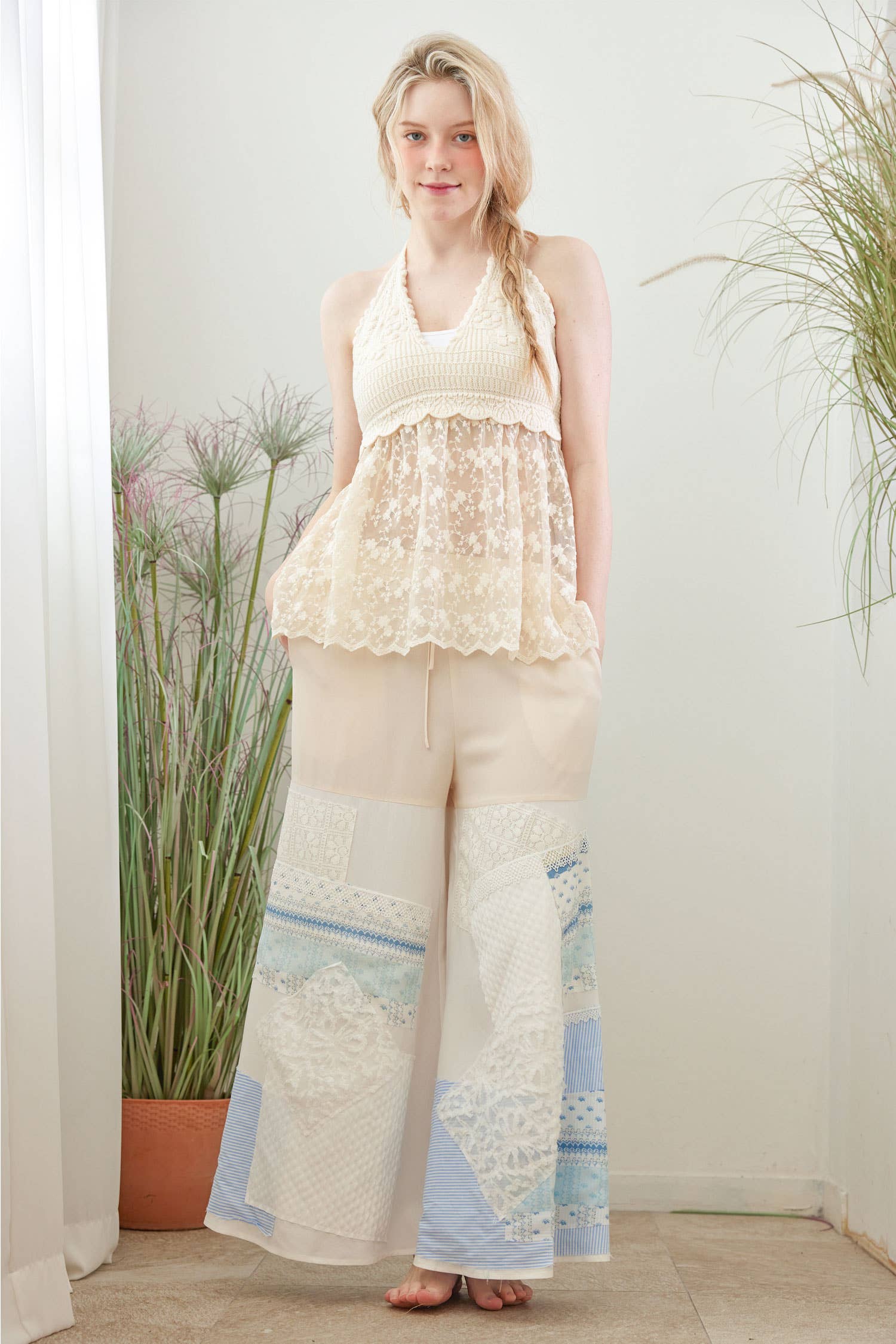 Mello. - Wholesale Pants - Women's - Boho Crochet Lace Pattern Pants5