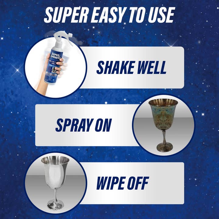 Super Sparkle - Wholesale All-Purpose Cleaning Spray - Silver Polish Cleaner Spray (Spray Only) 8 Oz