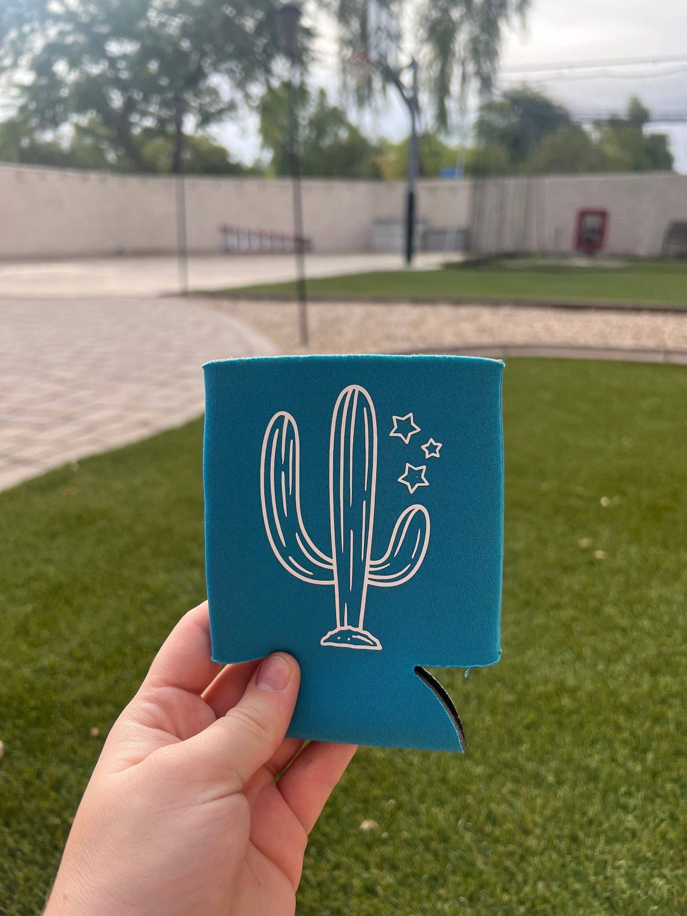 ShopCassiesCrafts – wholesale Drink huggers & koozies – Blue Cactus Can Cooler0