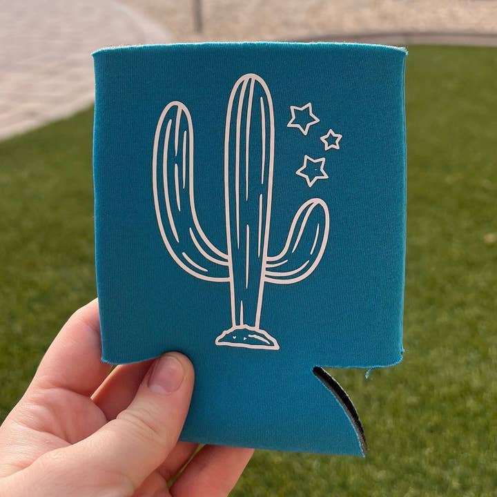 ShopCassiesCrafts – wholesale Drink huggers & koozies – Blue Cactus Can Cooler0