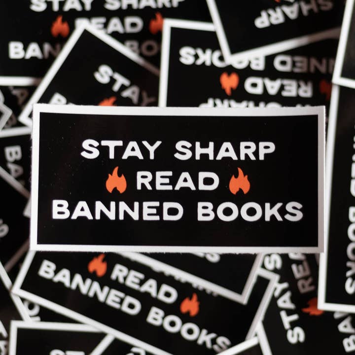 Stay Sharp Read Banned Books Vinyl Sticker for wholesale by Finest Imaginary
