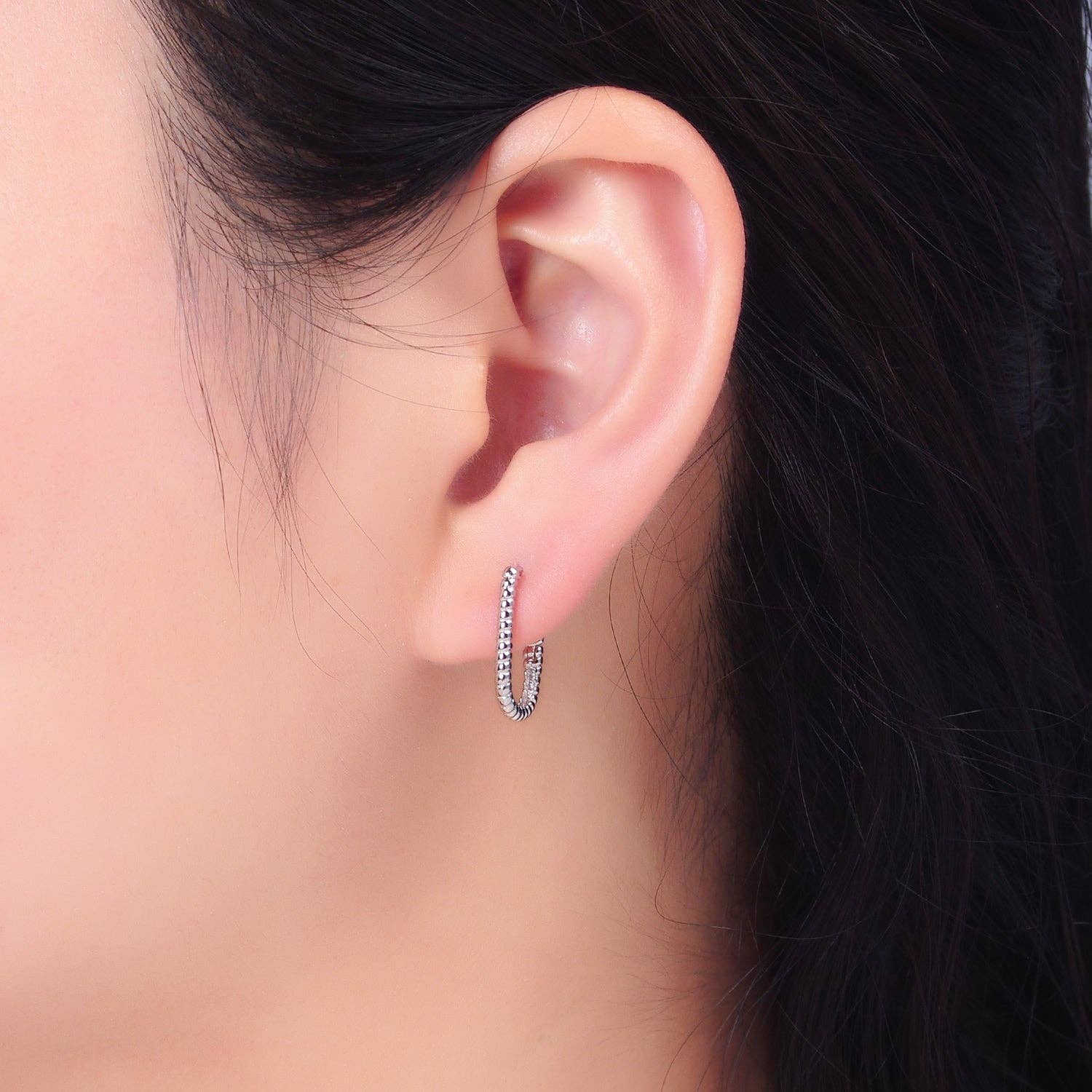 Simply Jewels - Vente Petits anneaux - Boucles d'oreilles créoles tressées en argent sterling délicates-002641