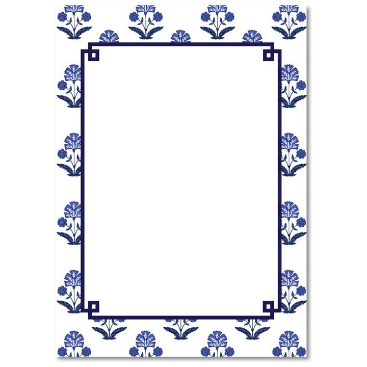 HEIRLOOM BLUE FLORAL NOTEPAD | EVERYDAY NOTEPADS for wholesale by B. ROWE & CO.