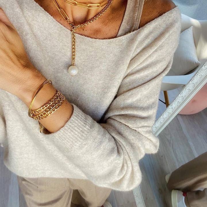 A.B. Paris - Wholesale Link & Chain Bracelet - Tressia / triple wrap necklace or bracelet8