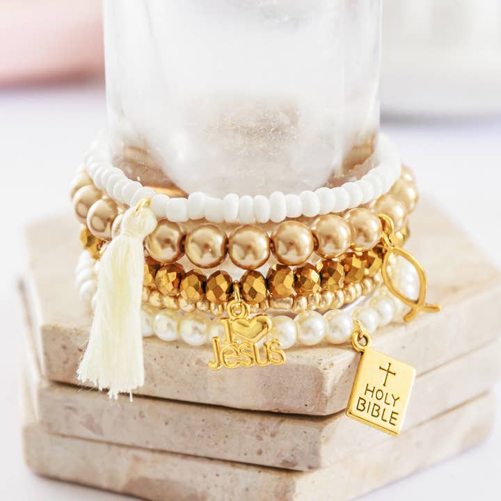 Bohemian Bracelets - Wholesale Jewelry Set - Handmade Beaded Bracelets Set - Faith 2