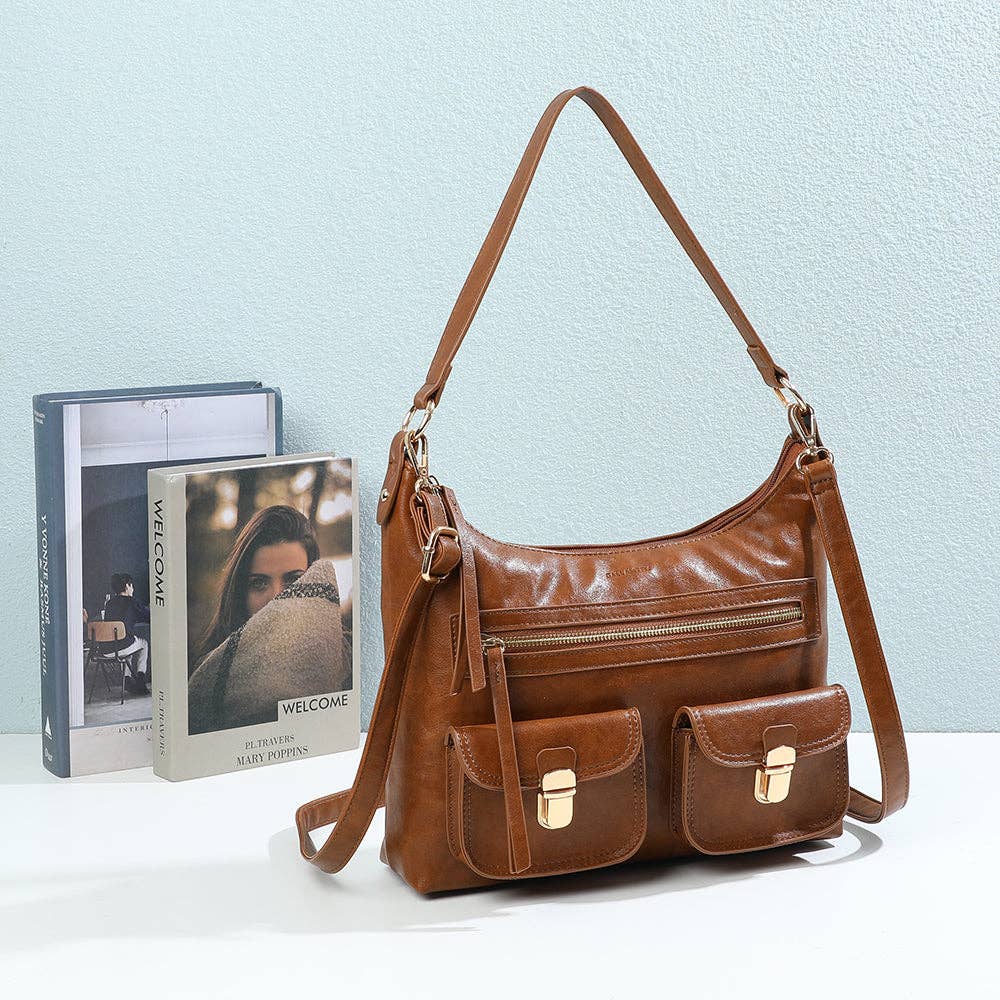 Gallantry - Wholesale Schoudertas - Dames - Calista schoudertas met gouden gespen en meerdere vakken8