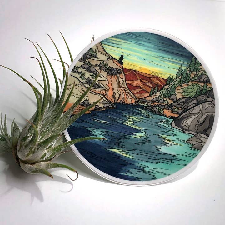 River Woman sticker for wholesale by Michele Michael Art