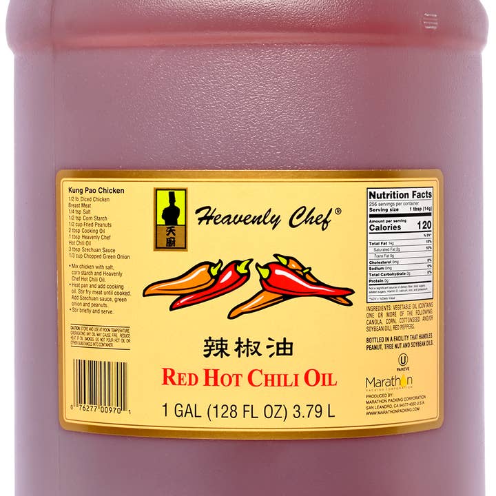 Golden West Specialty Foods - Wholesale Cooking oil - Heavenly Chef Hot Chili Oil - 1 Gallon (128 fl oz)0
