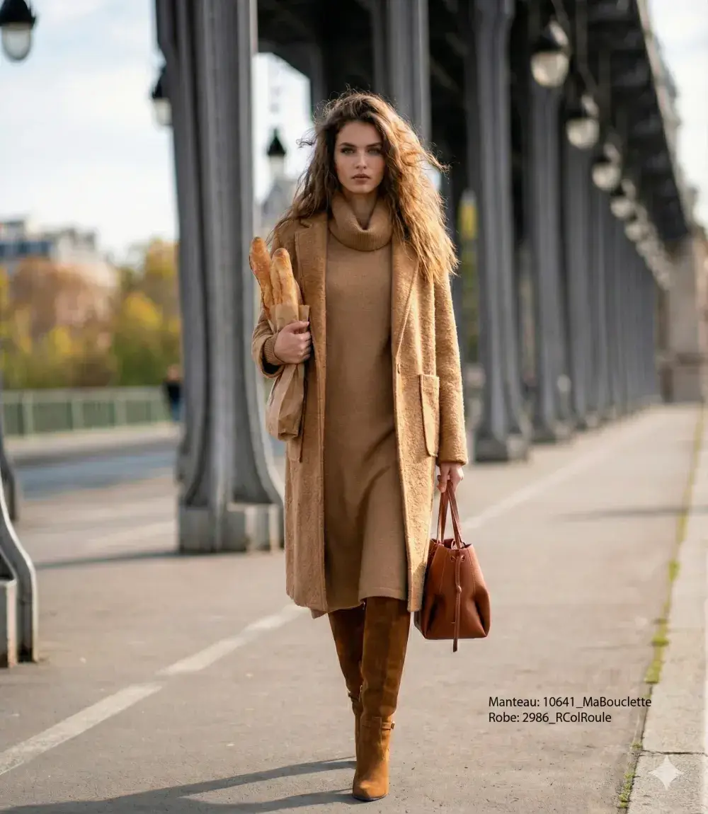 Mimi & Gogo - Wholesale Dress - Women's - Sweater dress with turtleneck sweater @2986_SweaterDressTurtleneckSweater4