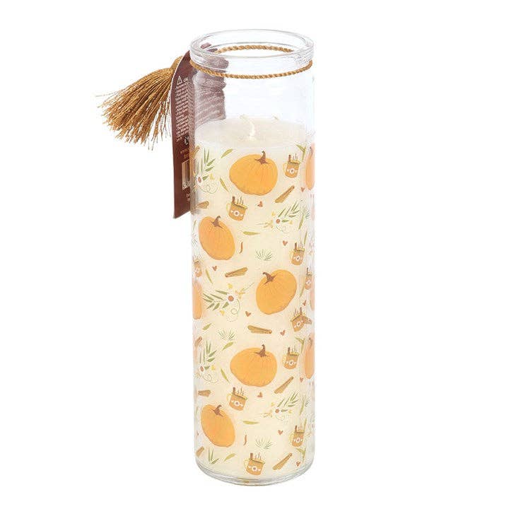 Something Different Wholesale - Wholesale Jar/Filled Candle - Autumn Pumpkin Print Tube Candle2