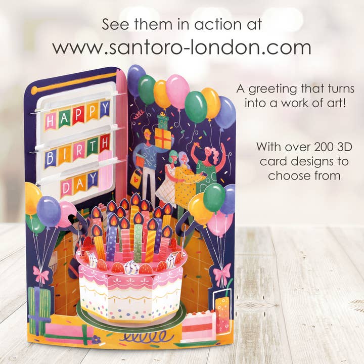 Santoro London – Großhandel Geburtstagskarten – Schwingkarten - Geburtstagsfeier5