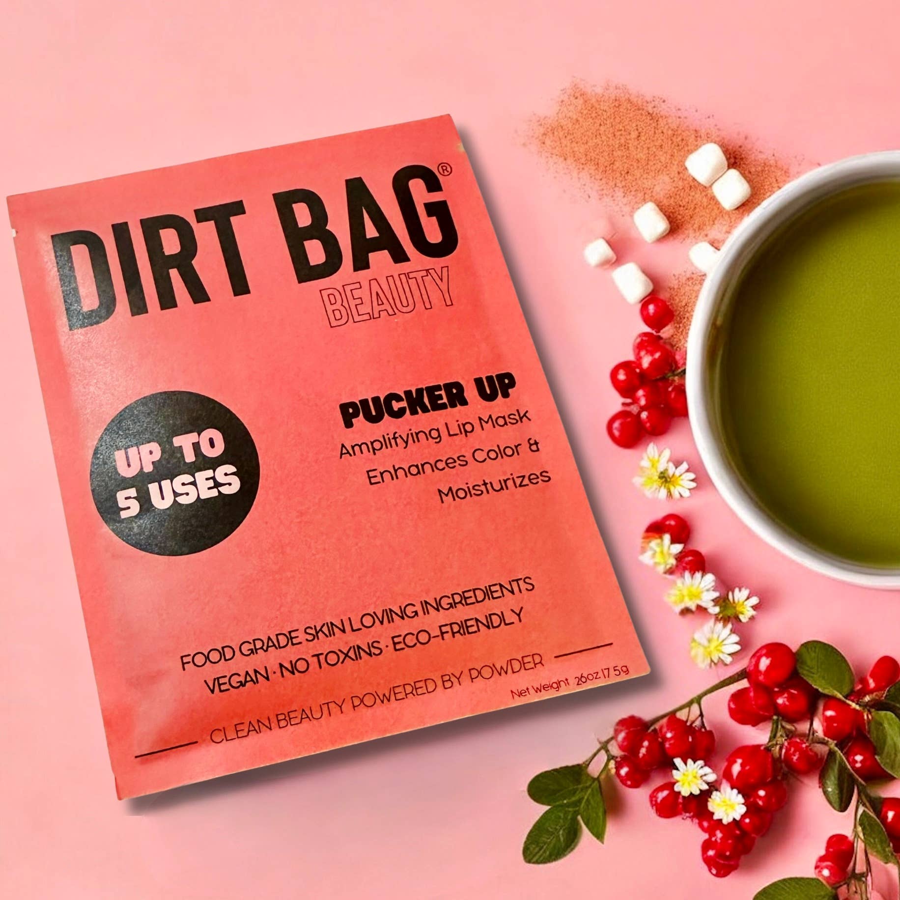Dirt Bag Beauty - Vente Soin/masque pour les lèvres - Masque Lèvres en Poudre Végan Bio - Sublime la Couleur et Hydrate3