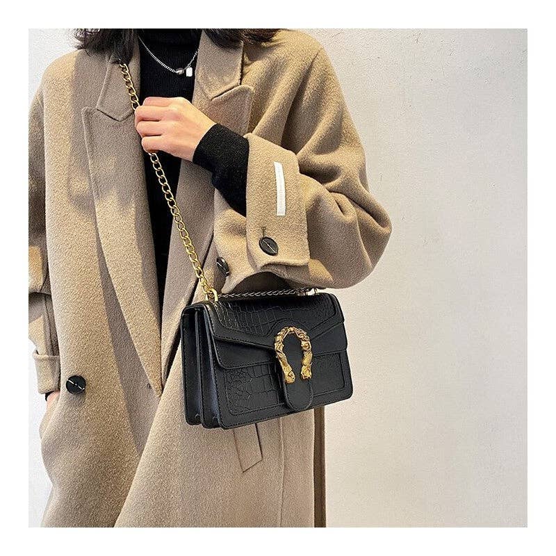 BLACK Fashionable Single Strap Classic Chain Shoulder Bag for wholesale on Faire6