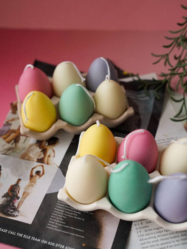 Påskägg - handgjorda färgglada påskljus av sojavax för wholesale av Gokican