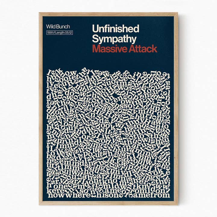 Unfinished Sympathy - Massive Attack - Song Lyric Print for wholesale by Reign&Hail